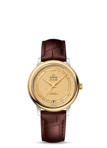Omega De Ville Prestige Co-Axial 32.7 Stainless Steel / Yellow Gold / Vintage Champagne Silk